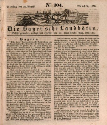 Bayerische Landbötin Dienstag 30. August 1836