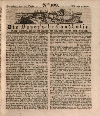 Bayerische Landbötin Samstag 10. September 1836