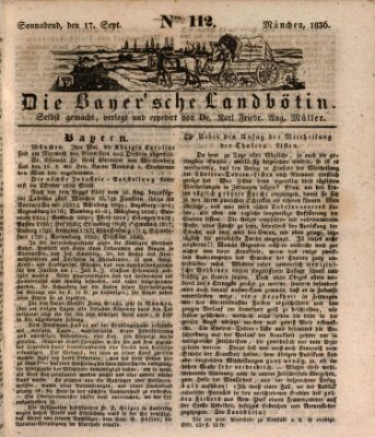 Bayerische Landbötin Samstag 17. September 1836