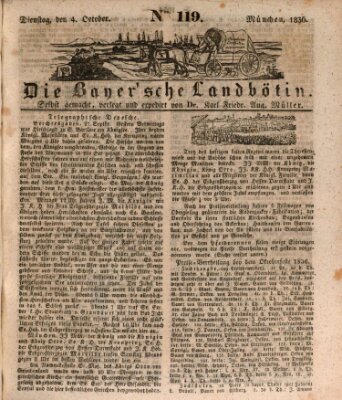 Bayerische Landbötin Dienstag 4. Oktober 1836