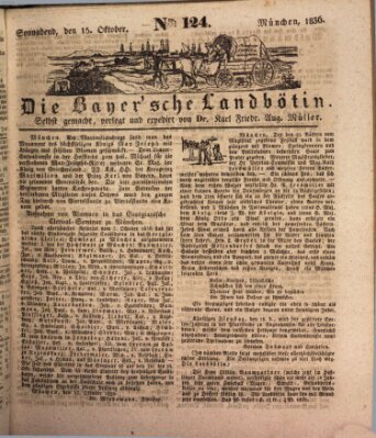 Bayerische Landbötin Samstag 15. Oktober 1836