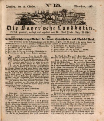 Bayerische Landbötin Dienstag 18. Oktober 1836