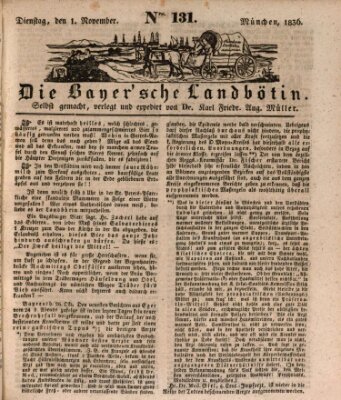 Bayerische Landbötin Dienstag 1. November 1836