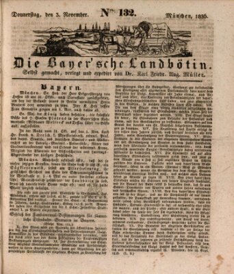 Bayerische Landbötin Donnerstag 3. November 1836