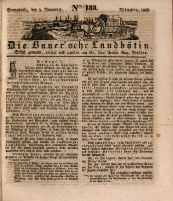 Bayerische Landbötin Samstag 5. November 1836