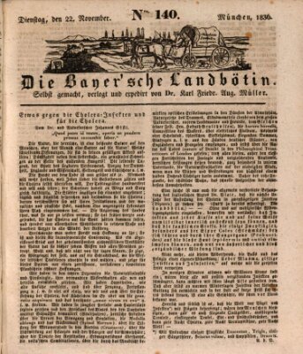 Bayerische Landbötin Dienstag 22. November 1836