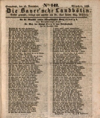 Bayerische Landbötin Samstag 26. November 1836