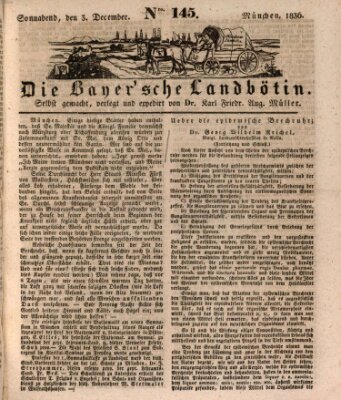 Bayerische Landbötin Samstag 3. Dezember 1836