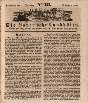 Bayerische Landbötin Samstag 17. Dezember 1836