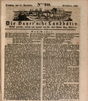 Bayerische Landbötin Dienstag 27. Dezember 1836