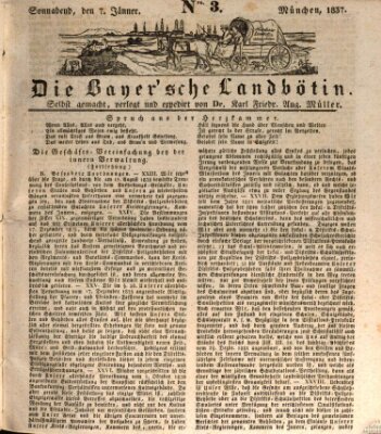 Bayerische Landbötin Samstag 7. Januar 1837