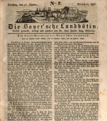 Bayerische Landbötin Dienstag 17. Januar 1837