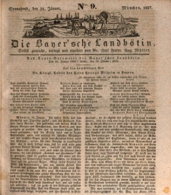 Bayerische Landbötin Samstag 21. Januar 1837