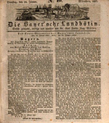 Bayerische Landbötin Dienstag 24. Januar 1837