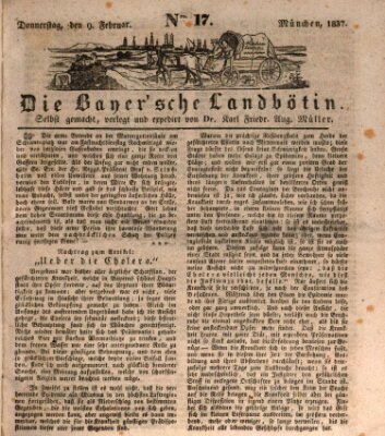 Bayerische Landbötin Donnerstag 9. Februar 1837