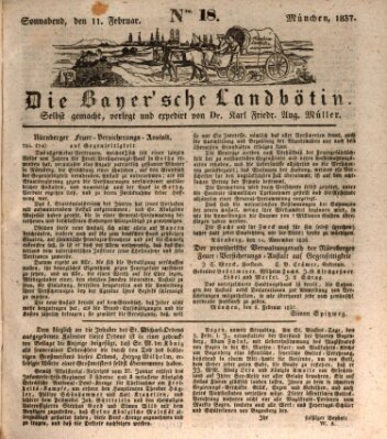 Bayerische Landbötin Samstag 11. Februar 1837