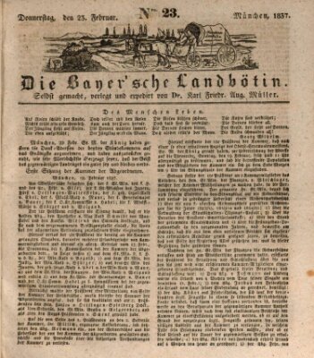 Bayerische Landbötin Donnerstag 23. Februar 1837