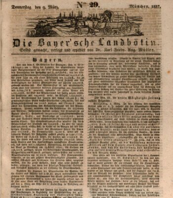 Bayerische Landbötin Donnerstag 9. März 1837