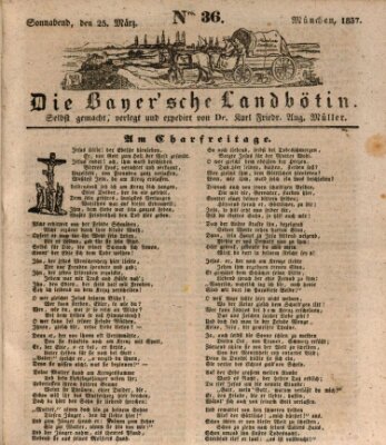 Bayerische Landbötin Samstag 25. März 1837