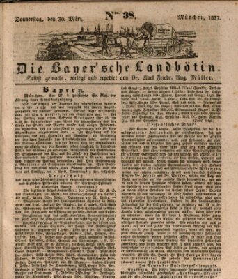 Bayerische Landbötin Donnerstag 30. März 1837