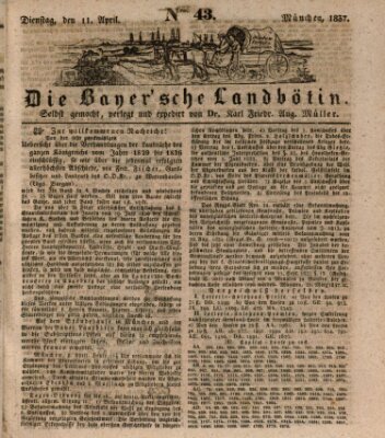 Bayerische Landbötin Dienstag 11. April 1837