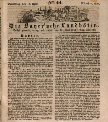 Bayerische Landbötin Donnerstag 13. April 1837