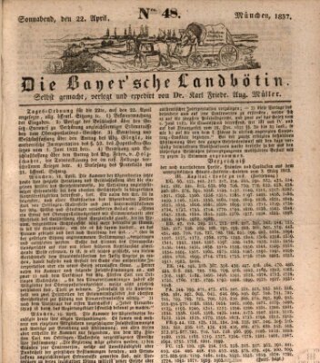 Bayerische Landbötin Samstag 22. April 1837