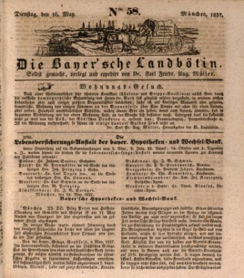 Bayerische Landbötin Dienstag 16. Mai 1837