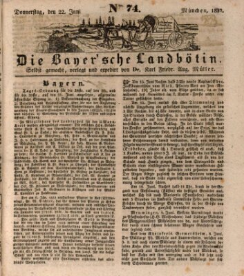 Bayerische Landbötin Donnerstag 22. Juni 1837
