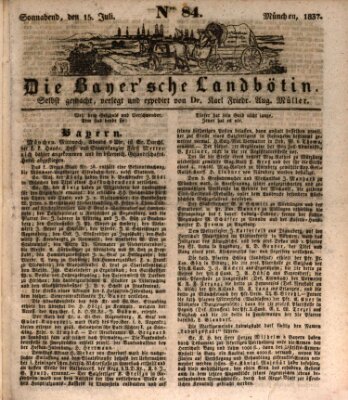 Bayerische Landbötin Samstag 15. Juli 1837