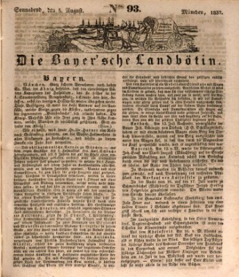Bayerische Landbötin Samstag 5. August 1837