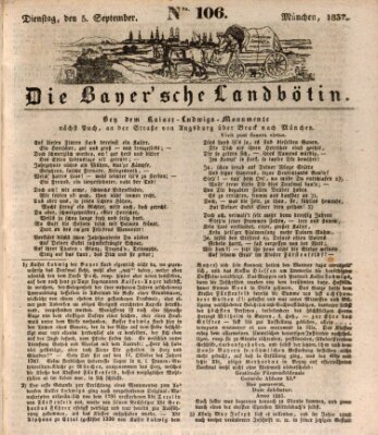 Bayerische Landbötin Dienstag 5. September 1837