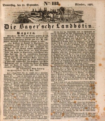 Bayerische Landbötin Donnerstag 21. September 1837