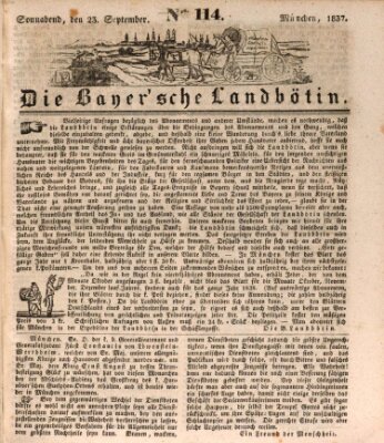 Bayerische Landbötin Samstag 23. September 1837