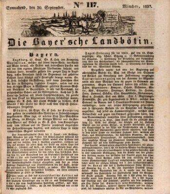 Bayerische Landbötin Samstag 30. September 1837