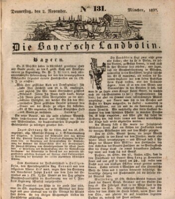 Bayerische Landbötin Donnerstag 2. November 1837