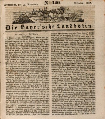 Bayerische Landbötin Donnerstag 23. November 1837