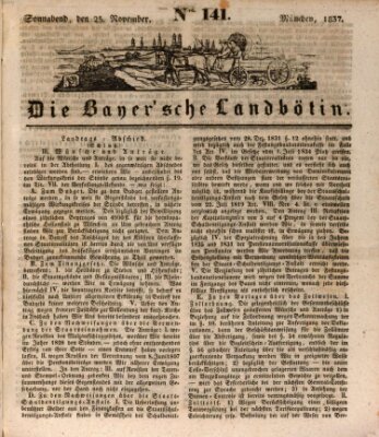 Bayerische Landbötin Samstag 25. November 1837