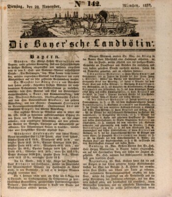 Bayerische Landbötin Dienstag 28. November 1837