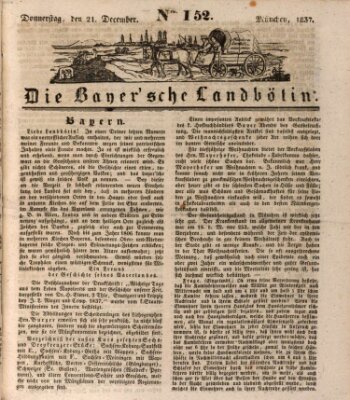 Bayerische Landbötin Donnerstag 21. Dezember 1837