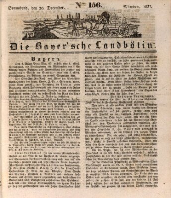 Bayerische Landbötin Samstag 30. Dezember 1837