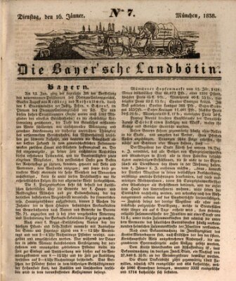 Bayerische Landbötin Dienstag 16. Januar 1838