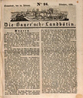 Bayerische Landbötin Samstag 24. Februar 1838