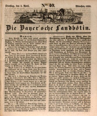 Bayerische Landbötin Dienstag 3. April 1838