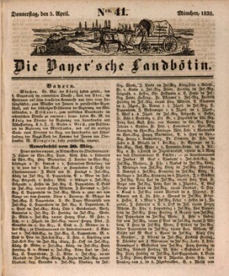 Bayerische Landbötin Donnerstag 5. April 1838