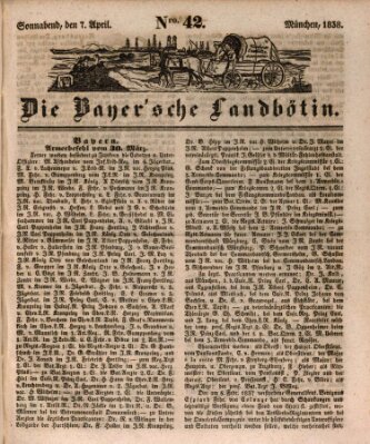 Bayerische Landbötin Samstag 7. April 1838