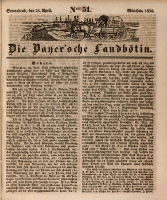 Bayerische Landbötin Samstag 28. April 1838