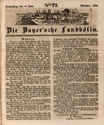 Bayerische Landbötin Donnerstag 14. Juni 1838