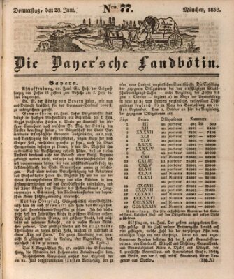 Bayerische Landbötin Donnerstag 28. Juni 1838