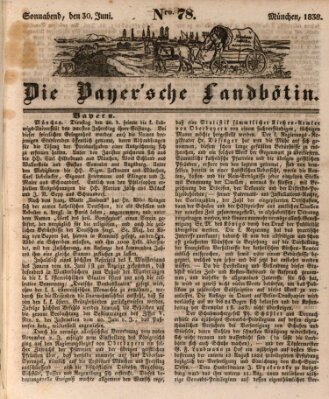 Bayerische Landbötin Samstag 30. Juni 1838